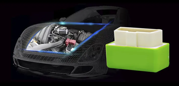 close up of Fuel Save Pro and a car's engine