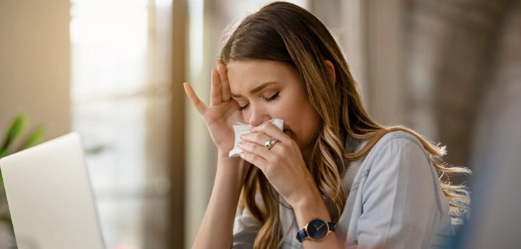 woman with allergies