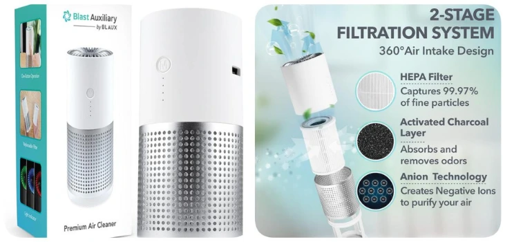 Blast Auxiliary Premium HEPA Air Cleaner in package